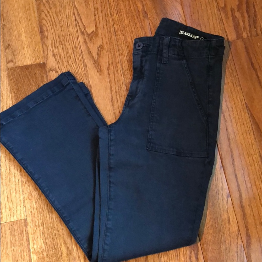 Navy twill stretch pants